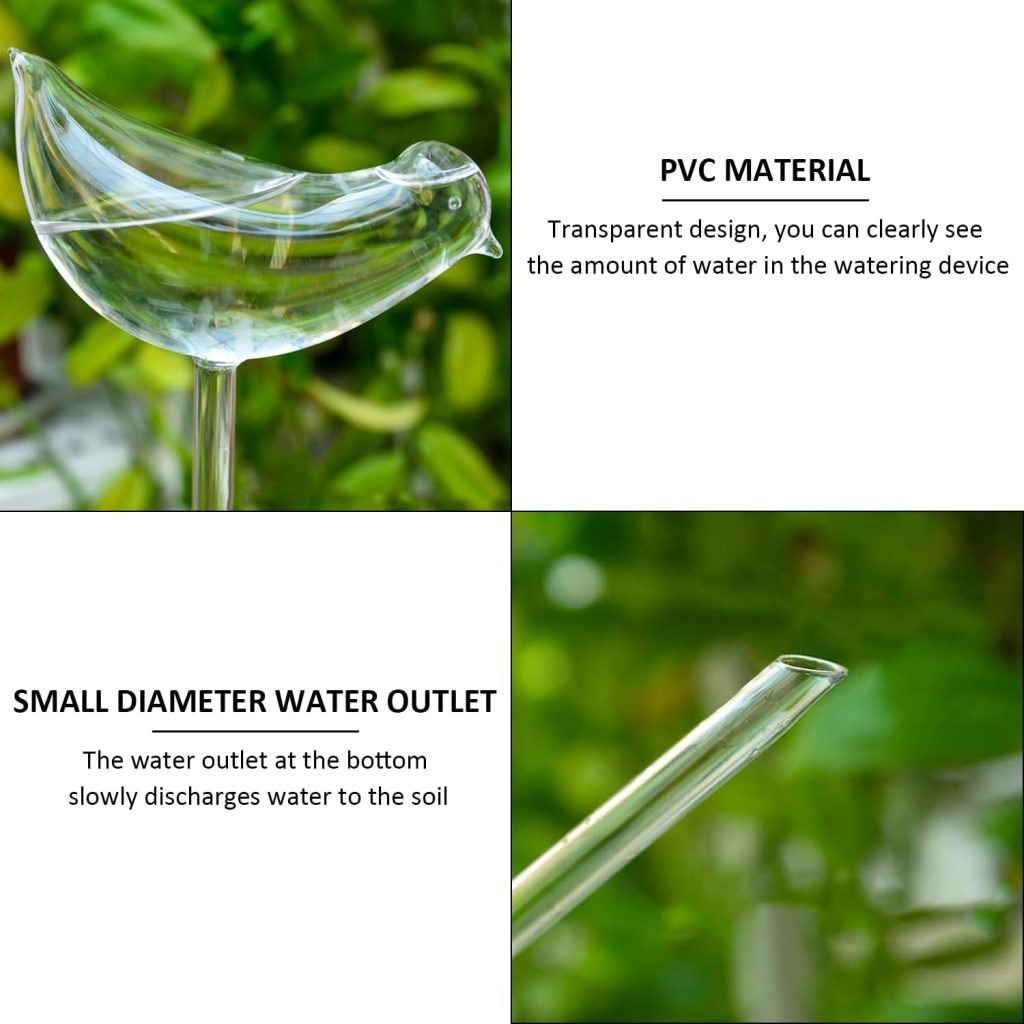 KVBUCC 5 Pieces Transparent Bird Watering Device, Plant Automatic Watering Device, Plant Watering Ball, Indoor and Outdoor Plant Automatic Watering System