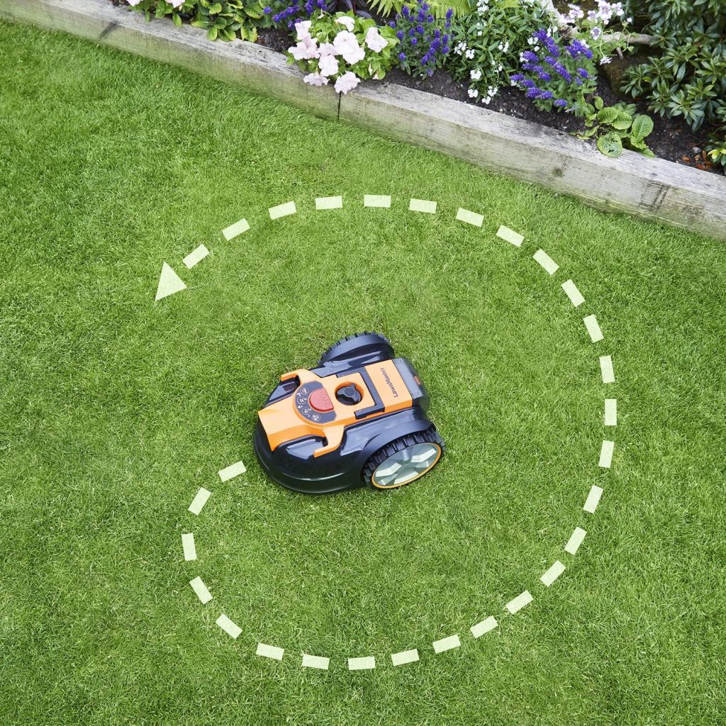 LawnMaster VBRM16 OcuMow™ Drop and Mow Robot Lawnmower with MX 24V 4.0Ah lithium battery and fast charger. No Boundary Wire, App or Outdoor Power Socket needed. For small to medium lawns up to 100m2.