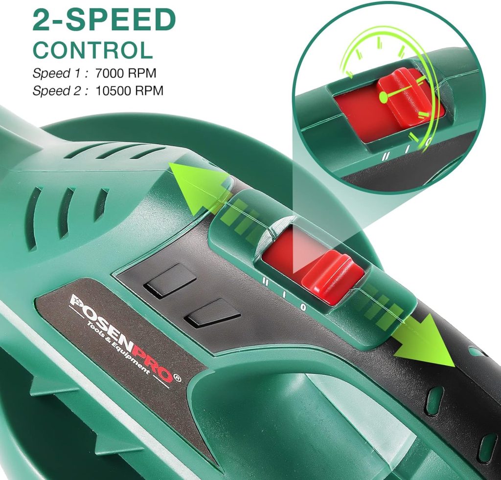 POSENPRO Leaf Blower - 20V Leaf Blower Cordless with Battery Charger, Electric Leaf Blower for Lawn Care, Battery Powered Leaf Blower Lightweight for Leaf/Snow/Dust Blowing