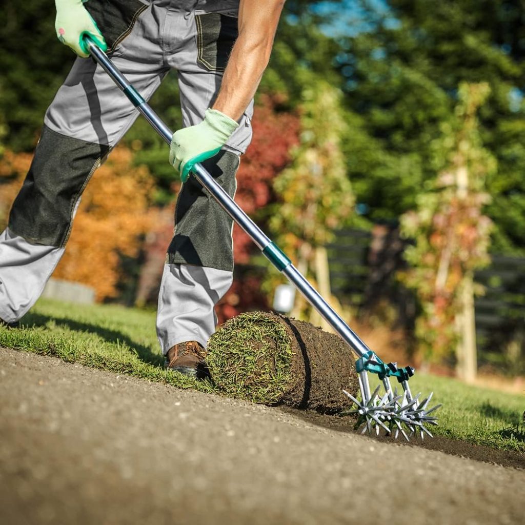 Rotary Cultivator Set, 25-63 Adjustable Gardening Rotary Tiller and Hand-Held Garden Cultivator Tool with Steel Detachable Tines, Reseeding Grass or Soil Mixing