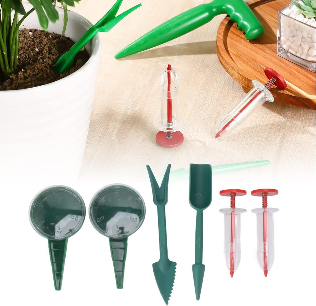 6 Piece Sowing Seeds Dispenser, Adjustable Garden Hand Planter Seeder Tool Set, Portable Handheld Seed Spreader Ideal for Small Seeds of Flowers, Vegetables