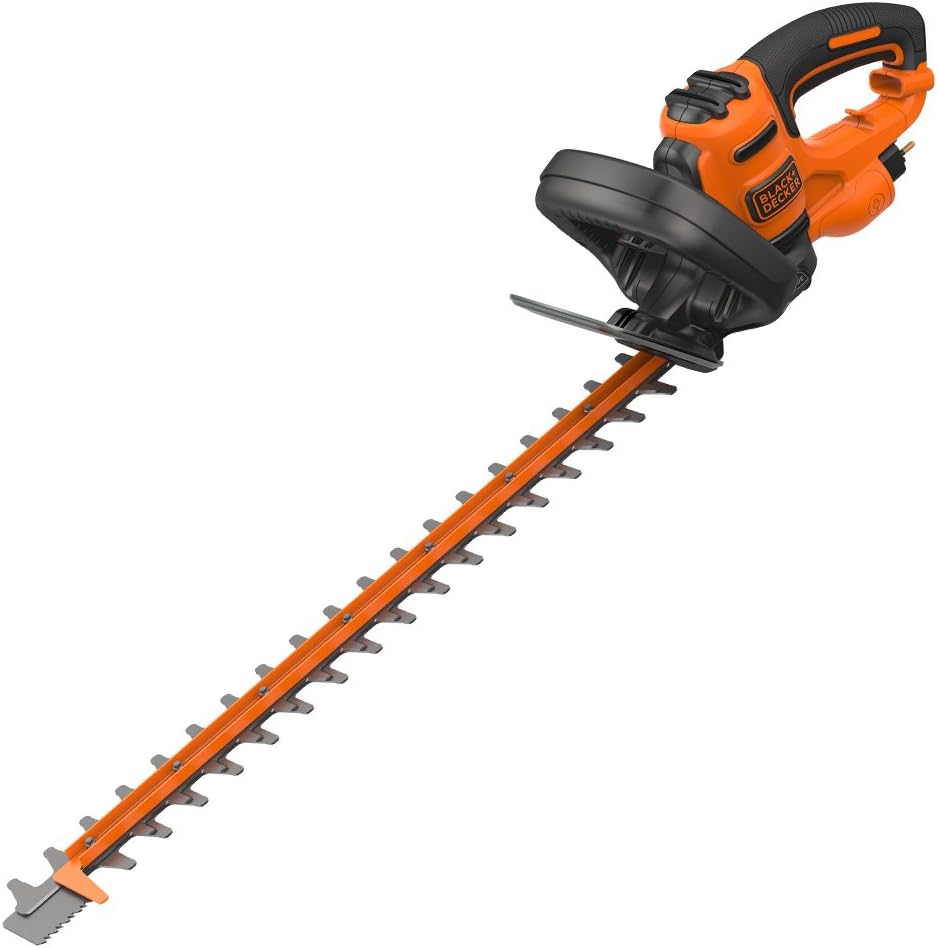 BLACK+DECKER Electric Hedge Trimmer, 600W, 60cm Dual Action Asymetric Steel Blades, 35cm, BEHTS501-GB