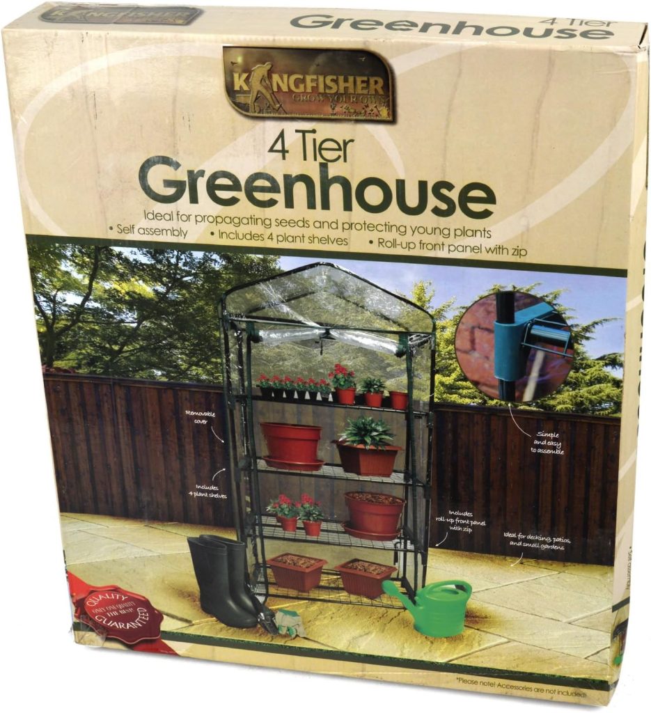 Kingfisher GHPRO Premium 4 Tier Greenhouse - Clear