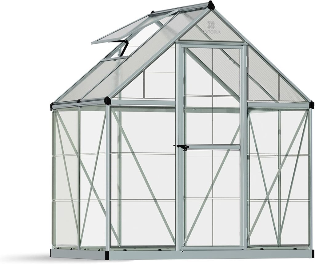 Palram Nature Series Hybrid Hobby Greenhouse - 6 x 4 x 7, Silver