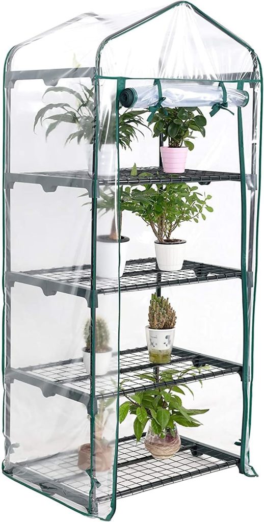 Display4top Mini Greenhouse,Small Plant Greenhouses,With Transparent Plastic PVC Cover, Indoor outdoor tent garden greenhouse (68 x 48 x 158cm)