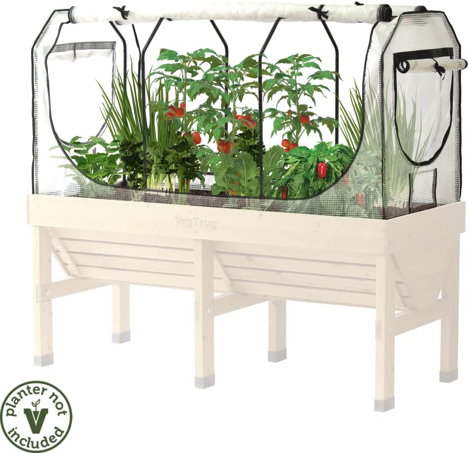 VegTrug Medium Greenhouse Frame  Multi Cover Set, White