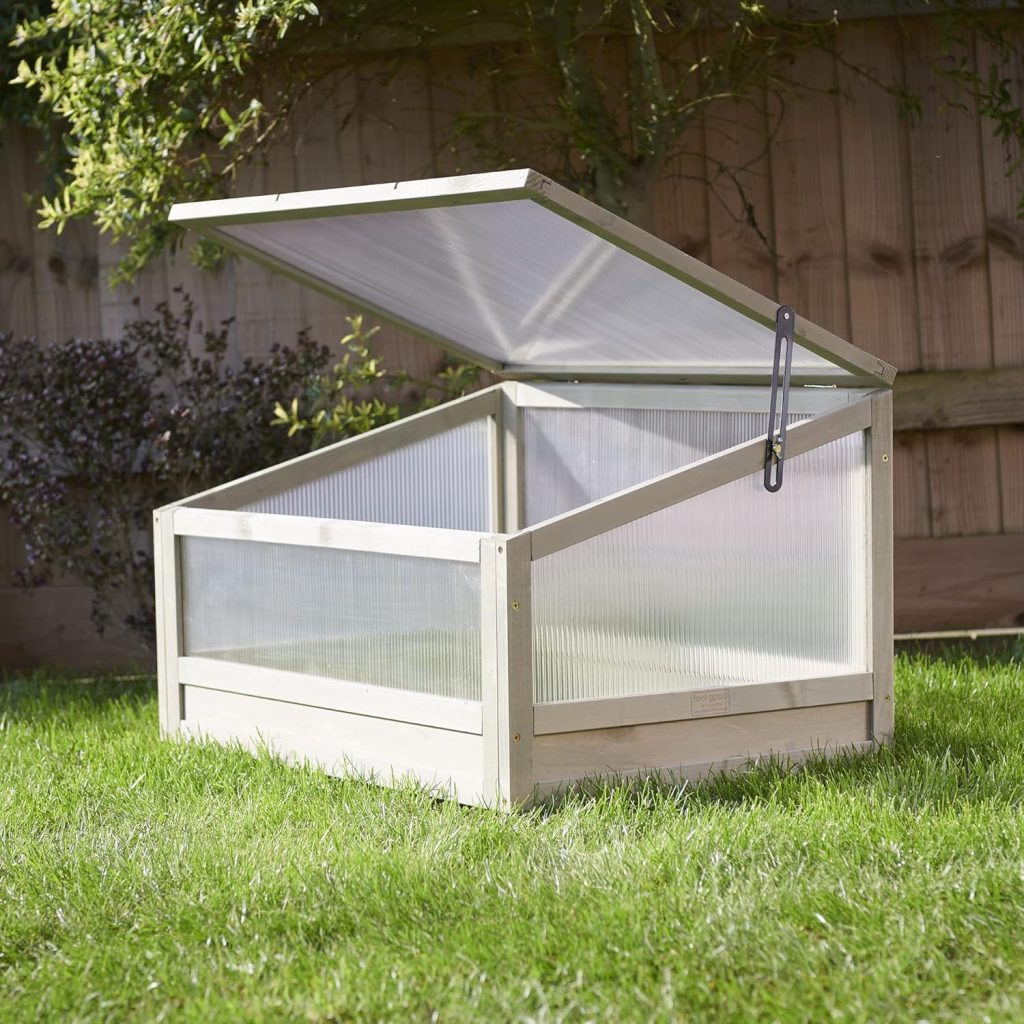 FeelGoodUK Cold Frame Greenhouse Flower Planter Green House Wooden Frame 44 (h) x 51 (d) x 75 (w)…